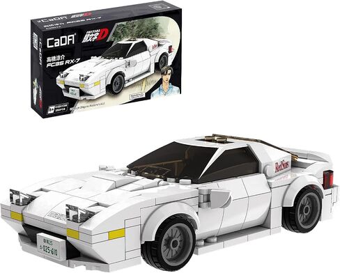 مجموعات بناء لعبة السيارات CaDA الأولية D Mazda RX7-FC، مكعبات بناء لعبة السيارة النموذجية القابلة للجمع، سيارة سباق محاكاة رائعة لسرعة قمرة القيادة للمعجبين والأطفال in Kuwait