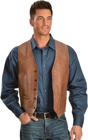 Scully Men's Lambskin Leather Western Vest in Saudi Arabia