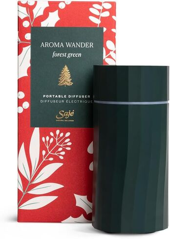 Saje Aroma Wander, Portable Ultrasonic Essential Oil Diffuser, Cordless & Rechargeable, 1.7 fl oz Capacity (Forest Green) in Saudi Arabia