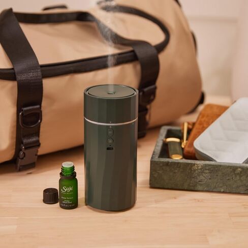 Saje Aroma Wander, Portable Ultrasonic Essential Oil Diffuser, Cordless & Rechargeable, 1.7 fl oz Capacity (Forest Green) in Saudi Arabia