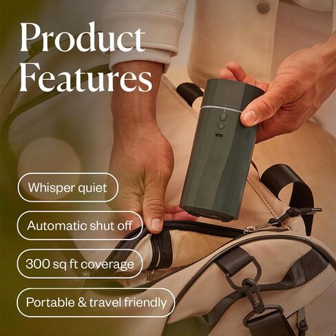Saje Aroma Wander, Portable Ultrasonic Essential Oil Diffuser, Cordless & Rechargeable, 1.7 fl oz Capacity (Forest Green) in Saudi Arabia
