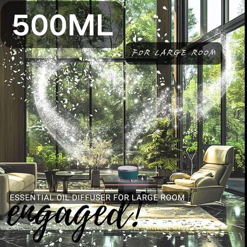 500ml Diffuser for Home ，Essential Oil Diffuser with 7 Colors，Diffusers for Essential Oils Large Room, Office & Home in Saudi Arabia