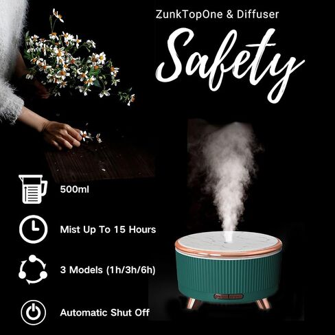 500ml Diffuser for Home ，Essential Oil Diffuser with 7 Colors，Diffusers for Essential Oils Large Room, Office & Home in Saudi Arabia