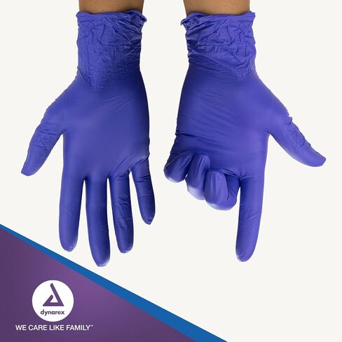 Dynarex True Advantage Nitrile Exam Gloves, Chemo Approved, Powder-Free & Latex-Free, Comfortable Fit with Best Protection, Purple, 1 Box of 100 Gloves (Medium) in Saudi Arabia