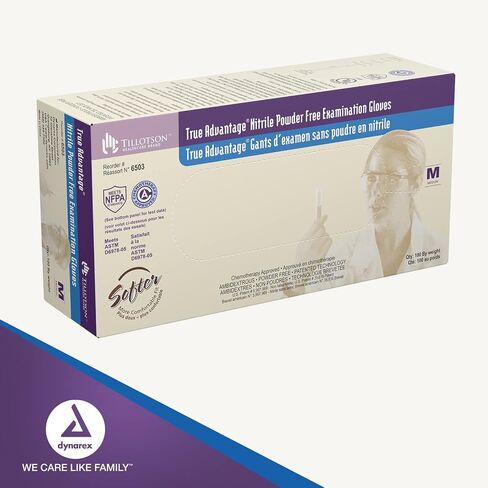 Dynarex True Advantage Nitrile Exam Gloves, Chemo Approved, Powder-Free & Latex-Free, Comfortable Fit with Best Protection, Purple, 1 Box of 100 Gloves (Medium) in Saudi Arabia