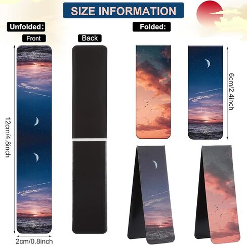 10 Pieces Magnetic Bookmarks Sunset Cloud Metal Magnet Page Markers Sky Aurora Assorted Book Markers Set Magnetic Page Clip for Women Girl School Office Reading in Saudi Arabia