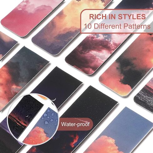 10 Pieces Magnetic Bookmarks Sunset Cloud Metal Magnet Page Markers Sky Aurora Assorted Book Markers Set Magnetic Page Clip for Women Girl School Office Reading in Saudi Arabia