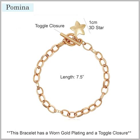 بومينا الذهب سلسلة سميكة تبديل سوار حلقة تسلق الكوبية ربط سوار القرص ستار القلب سحر سوار للنساء الرجال in Kuwait