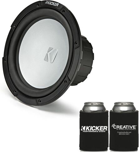 مضخم صوت KICKER 45KMF104 مقاس 10 بوصات مقاوم للطقس لتطبيقات Freeair 4 أوم 45KMG10W شبكة LED مقاس 10 بوصات (أبيض) in Saudi Arabia
