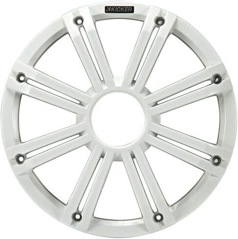 مضخم صوت KICKER 45KMF104 مقاس 10 بوصات مقاوم للطقس لتطبيقات Freeair 4 أوم 45KMG10W شبكة LED مقاس 10 بوصات (أبيض) in Saudi Arabia