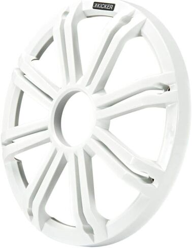 مضخم صوت KICKER 45KMF104 مقاس 10 بوصات مقاوم للطقس لتطبيقات Freeair 4 أوم 45KMG10W شبكة LED مقاس 10 بوصات (أبيض) in Saudi Arabia