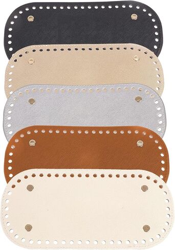 مجموعة ORYOUGO مكونة من 5 قطع من حقائب اليد المصنوعة من جلد البولي يوريثان لحقائب الحياكة ذات الشكل البيضاوي من الكروشيه ومستلزمات صنع قاعدة حقيبة اليد DIY، 22 × 10 سم / 8.7 × 4 بوصة in Kuwait