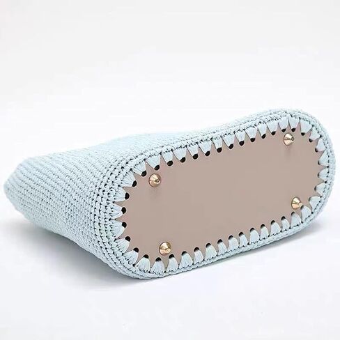 مجموعة ORYOUGO مكونة من 5 قطع من حقائب اليد المصنوعة من جلد البولي يوريثان لحقائب الحياكة ذات الشكل البيضاوي من الكروشيه ومستلزمات صنع قاعدة حقيبة اليد DIY، 22 × 10 سم / 8.7 × 4 بوصة in Kuwait