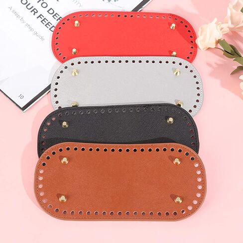 مجموعة ORYOUGO مكونة من 5 قطع من حقائب اليد المصنوعة من جلد البولي يوريثان لحقائب الحياكة ذات الشكل البيضاوي من الكروشيه ومستلزمات صنع قاعدة حقيبة اليد DIY، 22 × 10 سم / 8.7 × 4 بوصة in Kuwait