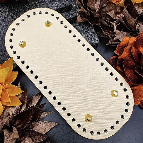 مجموعة ORYOUGO مكونة من 5 قطع من حقائب اليد المصنوعة من جلد البولي يوريثان لحقائب الحياكة ذات الشكل البيضاوي من الكروشيه ومستلزمات صنع قاعدة حقيبة اليد DIY، 22 × 10 سم / 8.7 × 4 بوصة in Kuwait