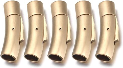 5 Sets Stainless Steel Bayonet Clasps Leather Cord End Clasp Integral Clasp for Bracelet Necklace Jewelry Making (Hole Size Fit 6mm, Grid Black) in Saudi Arabia