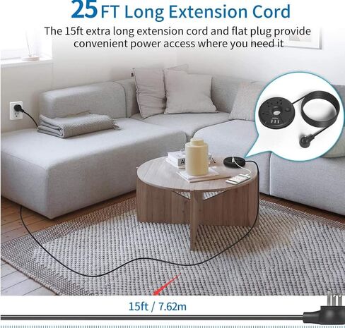 NTONPOWER Flat Extension Cord 3Feet, Travel Extension Cord with 3 USB Ports, Black Power Strip Flat Plug, On/Off Switch, Flat Outlet Extender for Home, Dorm, Hotel, Cruise Ship Essentials in Saudi Arabia