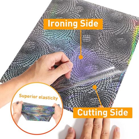 Pattern HTV Heat Transfer Vinyl: KINGSOW 25 Pack Random Styles Iron on Vinyl Holographic HTV 12x10 Inch Bundle Sheets for Cricut in Kuwait