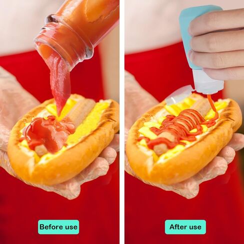 4 قطع من زجاجات تزيين السلطة، زجاجة صلصة من السيليكون للسفر سعة 60 مل/90 مل، زجاجة حاوية صلصة صغيرة مع فرشاة تنظيف in Kuwait