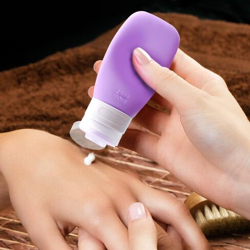 4 قطع من زجاجات تزيين السلطة، زجاجة صلصة من السيليكون للسفر سعة 60 مل/90 مل، زجاجة حاوية صلصة صغيرة مع فرشاة تنظيف in Kuwait