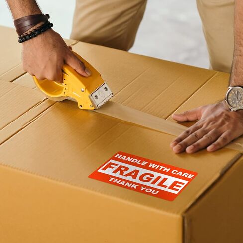 2" x 3" Fragile Stickers for Shipping, Handle with Care Fragile Stickers, Strong Adhesive Labels for Moving, Red Warning Packing Shipping Label Stickers [500 Labels/1 Roll] in Saudi Arabia