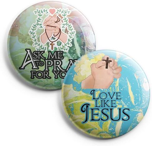 NewEights Christian Faith Adventure Button Pins (1-Set X 10 Buttons) - Large 2.25" VBS Sunday School Easter Baptism Thanksgiving Christmas Rewards Encouragement Enticement Inspirational Gift in Saudi Arabia