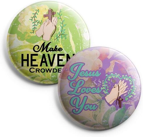 NewEights Christian Faith Adventure Button Pins (1-Set X 10 Buttons) - Large 2.25" VBS Sunday School Easter Baptism Thanksgiving Christmas Rewards Encouragement Enticement Inspirational Gift in Saudi Arabia