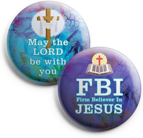 NewEights Christian Faith Adventure Button Pins (1-Set X 10 Buttons) - Large 2.25" VBS Sunday School Easter Baptism Thanksgiving Christmas Rewards Encouragement Enticement Inspirational Gift in Saudi Arabia