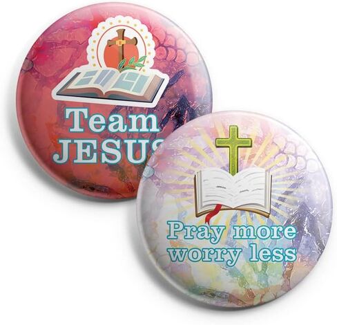 NewEights Christian Faith Adventure Button Pins (1-Set X 10 Buttons) - Large 2.25" VBS Sunday School Easter Baptism Thanksgiving Christmas Rewards Encouragement Enticement Inspirational Gift in Saudi Arabia