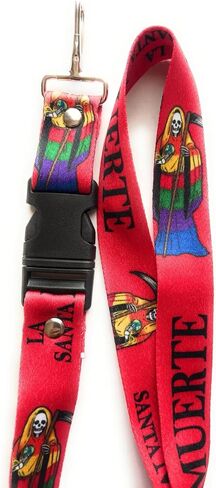 Santa Muerte Keychain Lanyard (Red) in Saudi Arabia