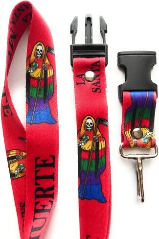 Santa Muerte Keychain Lanyard (Red) in Saudi Arabia