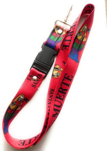 Santa Muerte Keychain Lanyard (Red) in Saudi Arabia