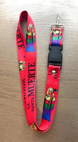 Santa Muerte Keychain Lanyard (Red) in Saudi Arabia