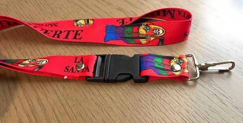 Santa Muerte Keychain Lanyard (Red) in Saudi Arabia