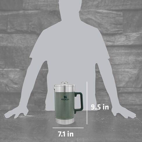 ماكينة تحضير القهوة الفرنسية من ستانلي بسعة 48oz مع عزل مزدوج للفراغ، ماكينة تحضير القهوة ذات الفم الواسع من الفولاذ المقاوم للصدأ، سعة كبيرة، مقبض مريح، آمنة للاستخدام في غسالة الأطباق in Kuwait