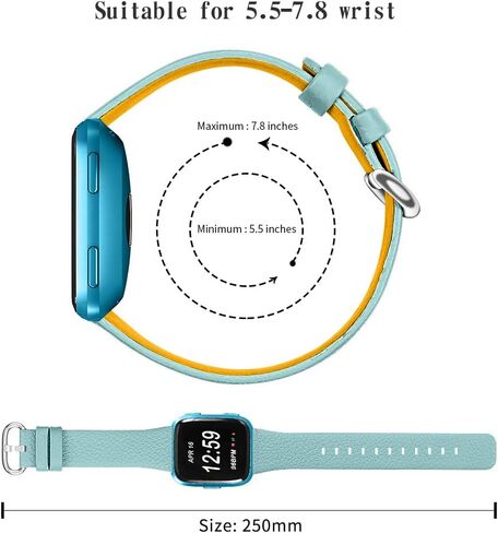 JOYOZY Genuine Leather Bands Compatible Fitbit Versa /Versa2 &New Fitbit Versa Lite Smartwatch,Fitbit Versa Wristband Replacement Accessories Fitness Straps Bands Women Men in Saudi Arabia