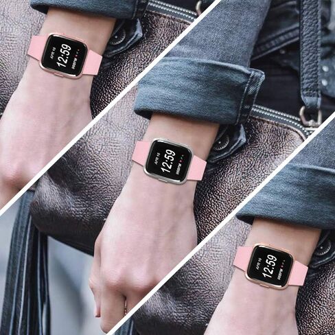 JOYOZY Genuine Leather Bands Compatible Fitbit Versa /Versa2 &New Fitbit Versa Lite Smartwatch,Fitbit Versa Wristband Replacement Accessories Fitness Straps Bands Women Men in Saudi Arabia