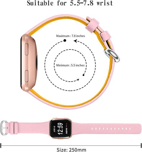 JOYOZY Genuine Leather Bands Compatible Fitbit Versa /Versa2 &New Fitbit Versa Lite Smartwatch,Fitbit Versa Wristband Replacement Accessories Fitness Straps Bands Women Men in Saudi Arabia