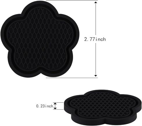 Car Cup Coaster, 4PCS Universal Non-Slip Cup Holders Embedded in Ornaments Coaster, Car Interior Accessories, Black in Saudi Arabia