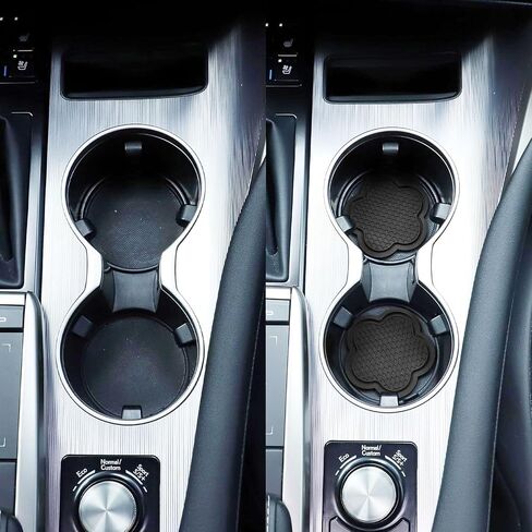 Car Cup Coaster, 4PCS Universal Non-Slip Cup Holders Embedded in Ornaments Coaster, Car Interior Accessories, Black in Saudi Arabia
