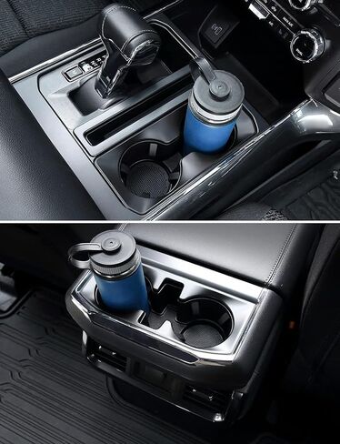 Car Cup Coaster, 4PCS Universal Non-Slip Cup Holders Embedded in Ornaments Coaster, Car Interior Accessories, Black in Saudi Arabia