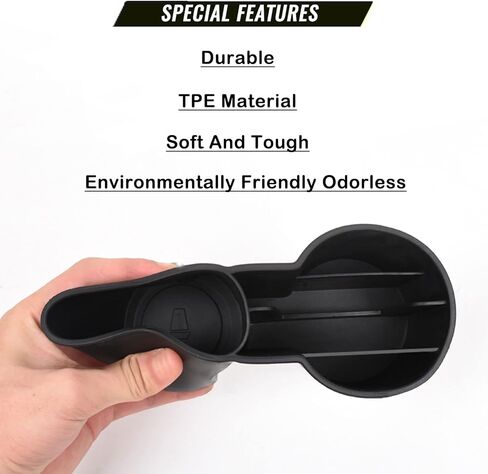 حامل أكواب وحدة التحكم المركزية للسباق من Muge، مادة TPE مناسبة لـ 2021 Tesla Model 3 Model Y in Kuwait