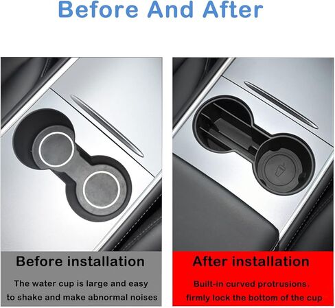 حامل أكواب وحدة التحكم المركزية للسباق من Muge، مادة TPE مناسبة لـ 2021 Tesla Model 3 Model Y in Kuwait