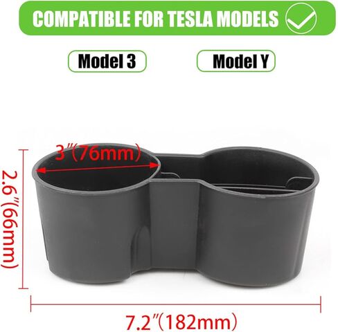 حامل أكواب وحدة التحكم المركزية للسباق من Muge، مادة TPE مناسبة لـ 2021 Tesla Model 3 Model Y in Kuwait