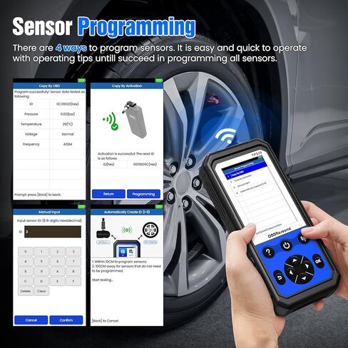 أداة برمجة OBDResource TPMS TPMS TPS30 إصدار 2024 أداة إعادة تعلم TPMS مع 4 قطع من مستشعرات TPMS (315+433 ميجاهرتز) إعادة تعيين تنشيط التشخيص جميع مستشعرات TPMS المعروفة، مستشعرات TP القابلة للبرمجة in Kuwait