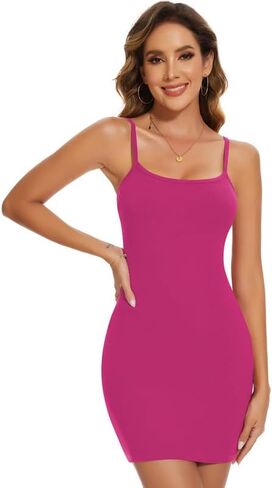 SHAPERIN Women's Ribbed Backless Bodycon Mini Dress Spaghetti Strap Club Party Sexy Short Cami Dresses in Kuwait