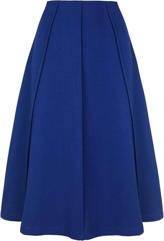Allegra K High Waisted Skirts for Women's Vintage Solid Color Below Knee Pleated Flared Skirt in Saudi Arabia