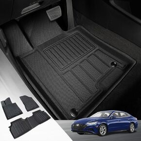 DrCarNow® for Hyundai Sonata Floor Mats 2024 2023 2022 2021 2020 & for Kia K5 Floor Mats 2021-2024 (ONLY FWD), Custom Accessories Fits for Sonata for K5 All Weather Floor Lines 1st & 2nd Rows in Kuwait