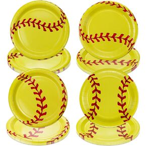 40Pcs Softball Party Plates Decorations - Including 9" Softball Ball Plates Disposable Dinner Plates for Kids Softball Fan Sports Event Softball Theme Party Supplies in Kuwait