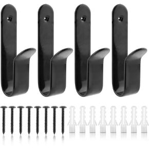 4pcs Horizontal Snowboard Rack Wall Mount Black Metal Snowboard Display Rack Clips Skateboard Wall Mount Storage and Display Rack for Longboards, Surfboards or Kiteboards(Size:4 PCS)